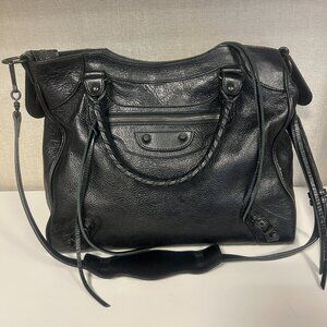 Leather moto motorcycle bag black genuine leather Velo
